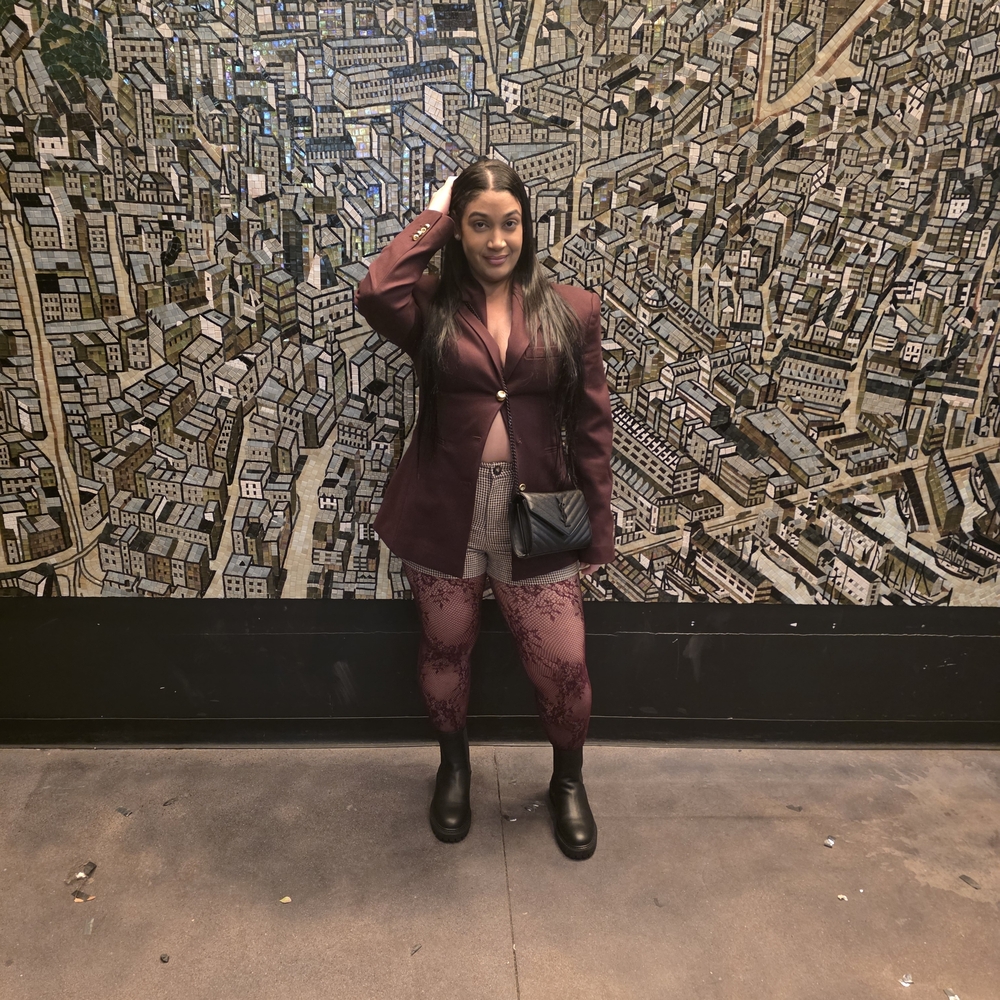 Meshki Wine-Red Tailored Blazer